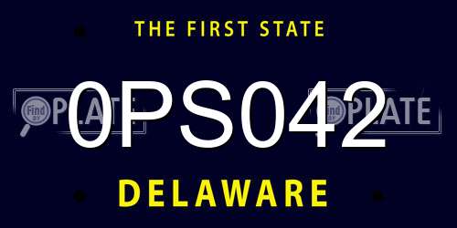 0PS042 Delaware License Plate