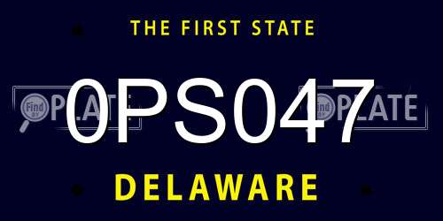 0PS047 Delaware License Plate