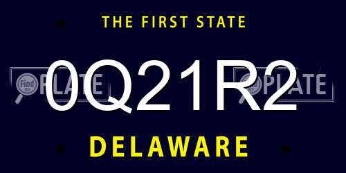 0Q21R2 Delaware License Plate