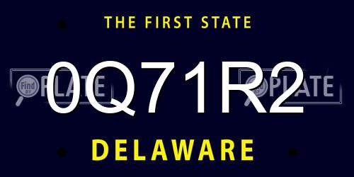 0Q71R2 Delaware License Plate