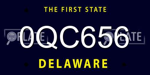 0QC656 Delaware License Plate