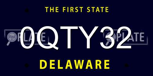 0QTY32 Delaware License Plate