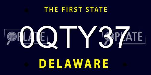 0QTY37 Delaware License Plate