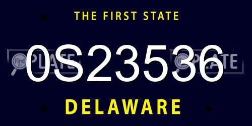 0S23536 Delaware License Plate