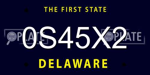 0S45X2 Delaware License Plate