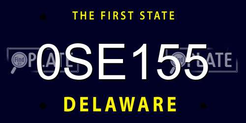 0SE155 Delaware License Plate