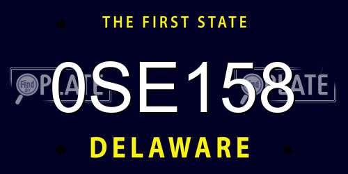 0SE158 Delaware License Plate