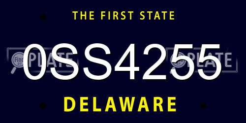 0SS4255 Delaware License Plate
