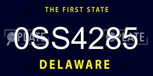 0SS4285 Delaware License Plate