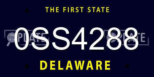 0SS4288 Delaware License Plate