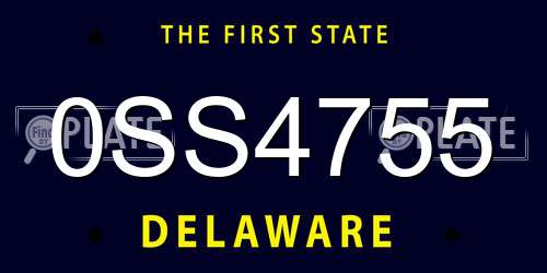 0SS4755 Delaware License Plate