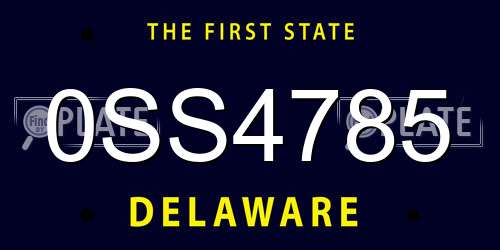 0SS4785 Delaware License Plate