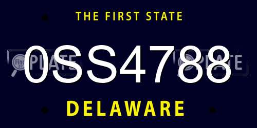 0SS4788 Delaware License Plate