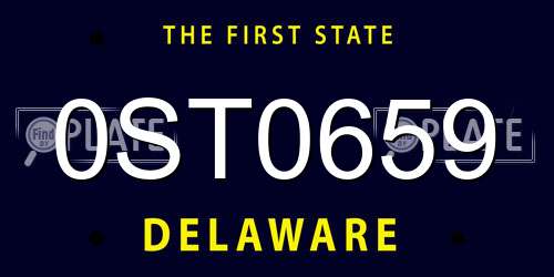0ST0659 Delaware License Plate