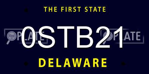 0STB21 Delaware License Plate