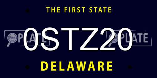 0STZ20 Delaware License Plate