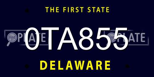 0TA855 Delaware License Plate