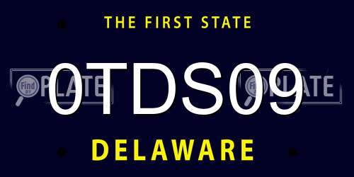 0TDS09 Delaware License Plate