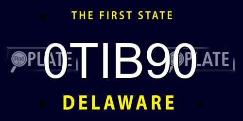 0TIB90 Delaware License Plate