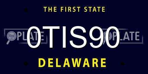 0TIS90 Delaware License Plate