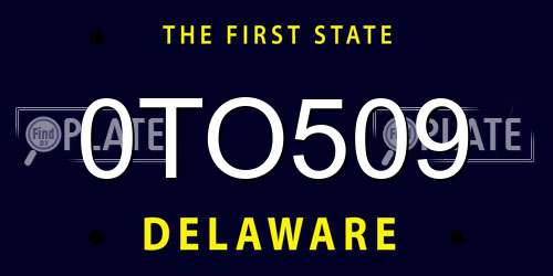 0TO509 Delaware License Plate