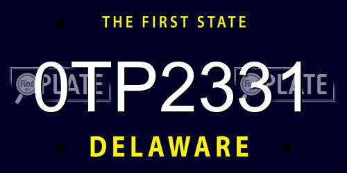 0TP2331 Delaware License Plate