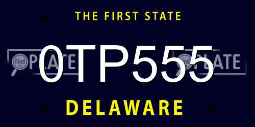 0TP555 Delaware License Plate