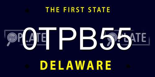 0TPB55 Delaware License Plate