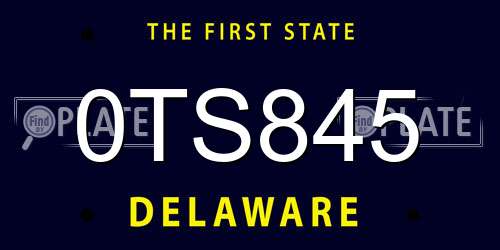 0TS845 Delaware License Plate