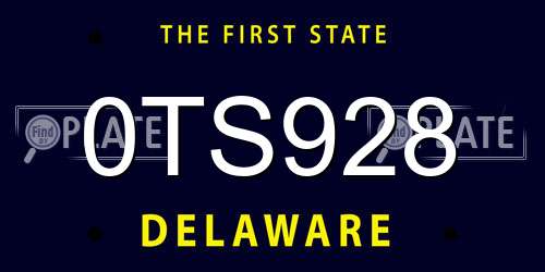 0TS928 Delaware License Plate