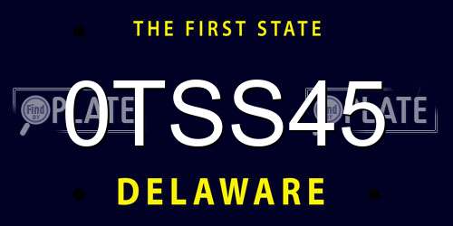 0TSS45 Delaware License Plate