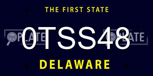 0TSS48 Delaware License Plate