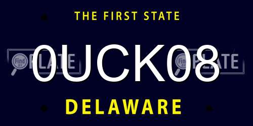 0UCK08 Delaware License Plate
