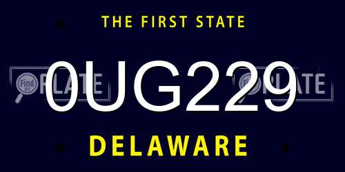 0UG229 Delaware License Plate