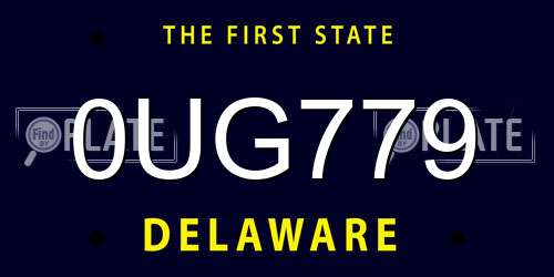 0UG779 Delaware License Plate