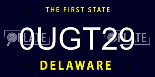 0UGT29 Delaware License Plate