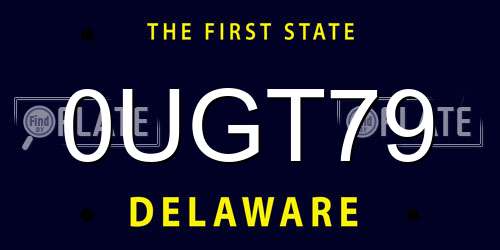 0UGT79 Delaware License Plate