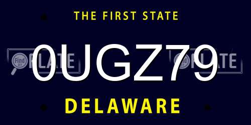 0UGZ79 Delaware License Plate