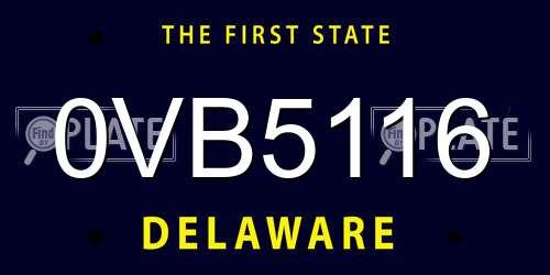 0VB5116 Delaware License Plate