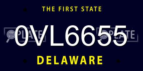 0VL6655 Delaware License Plate