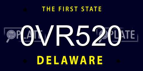 0VR520 Delaware License Plate