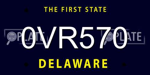 0VR570 Delaware License Plate