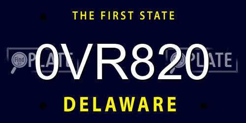 0VR820 Delaware License Plate