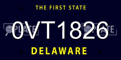 0VT1826 Delaware License Plate