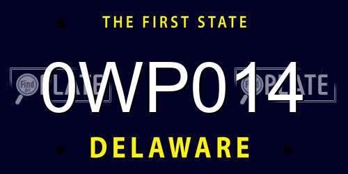 0WP014 Delaware License Plate