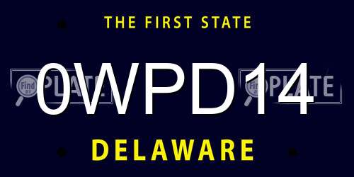 0WPD14 Delaware License Plate