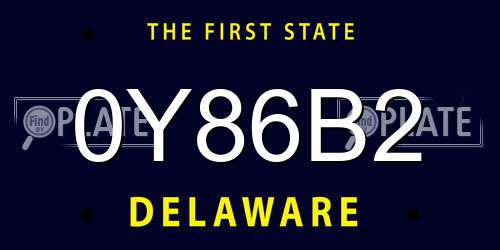 0Y86B2 Delaware License Plate
