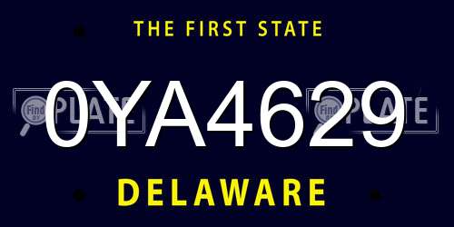 0YA4629 Delaware License Plate