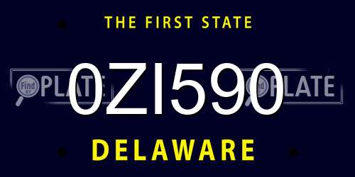 0ZI590 Delaware License Plate