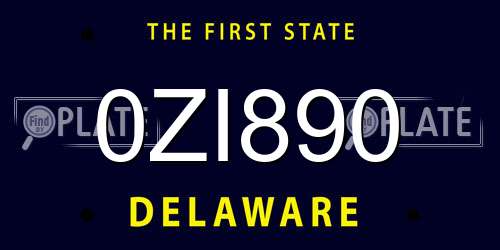 0ZI890 Delaware License Plate